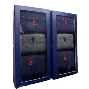 2 Packs Of 3 Pairs Polo Ralph Lauren Cotton Blend Socks Size 10-13 Mens